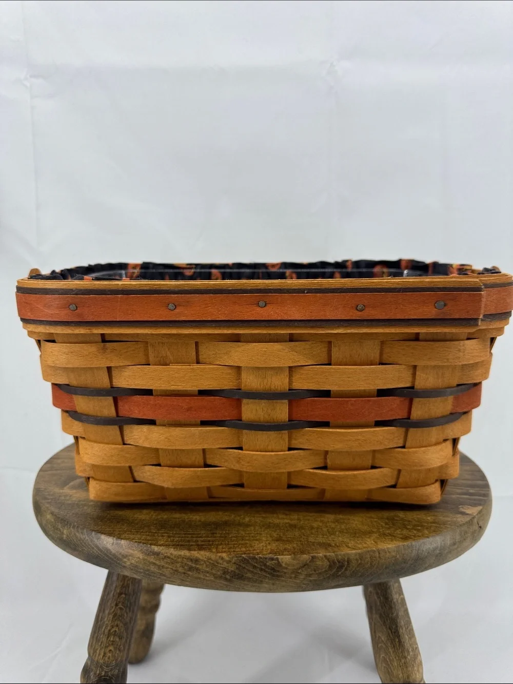 Longaberger 1994 Halloween Boo Rectangle Handle Basket w/ Original Liner